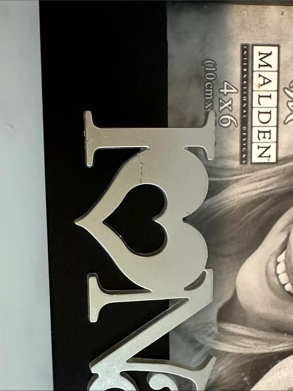 Malden Black Frame with 'I ♥ Nana' Silver Accent